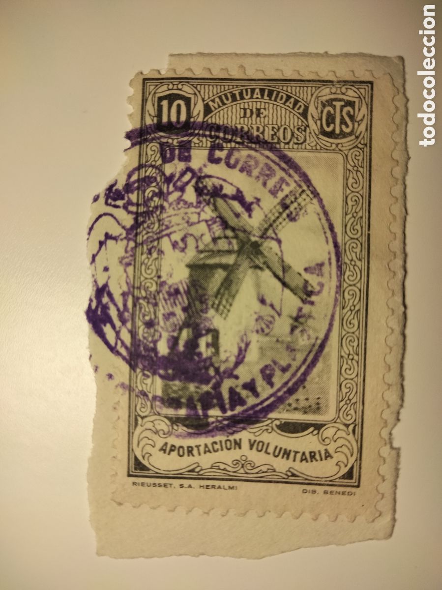 Selos: 1,3,2. Sello de Correos, secci&oacute;n Litograf&iacute;a y Pl&aacute;stica. Sello mutualidad de correos.