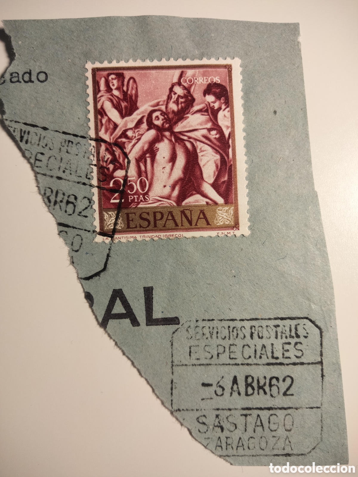 Timbres: 1,9,2. Servicios Postales Especiales (SPE) de S&aacute;stago, Zaragoza. 1962.