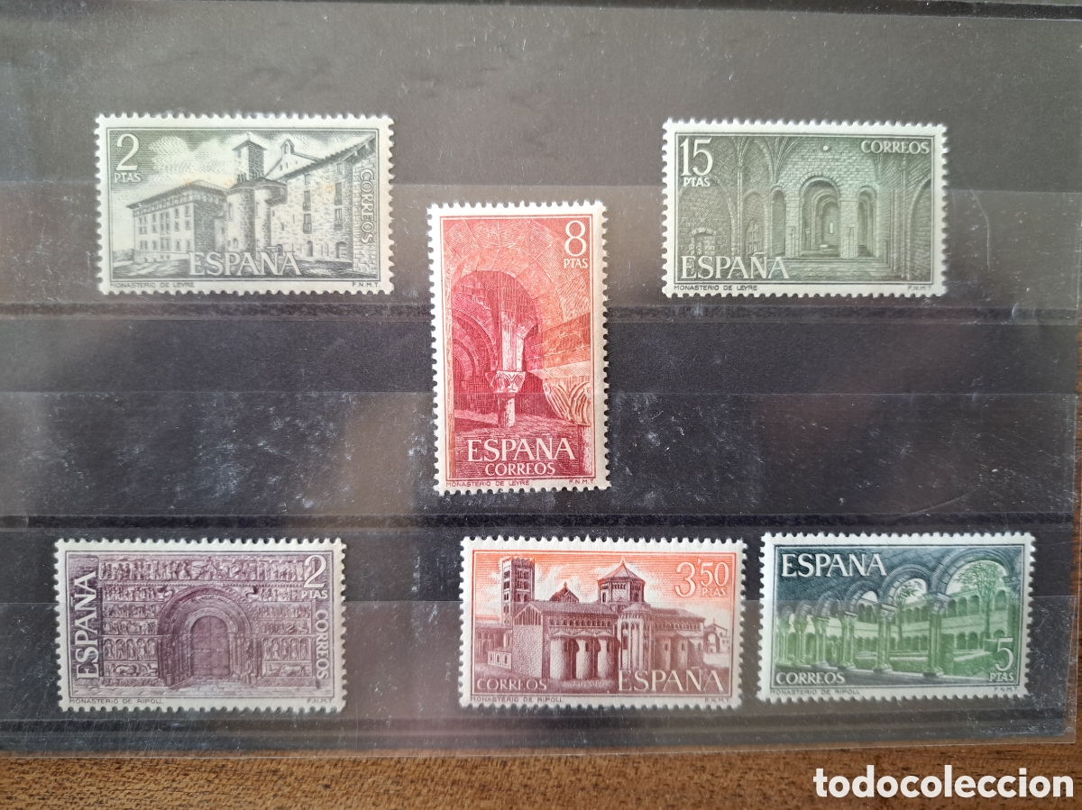 Sellos: Series Monasterios Leyre y Ripoll 1974 1970 - Foto 1