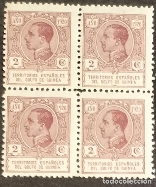 Sellos: BLOQUE DE 4 Edifil 142 SIN FIJA SELLOS nuevos Golfo de Guinea a&ntilde;o 1920 Colonias Espa&ntilde;a