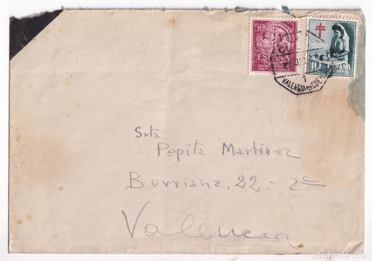 Sellos: SOBRE. AMBULANTE VALENCIA CUENCA. 1955 - Foto 1