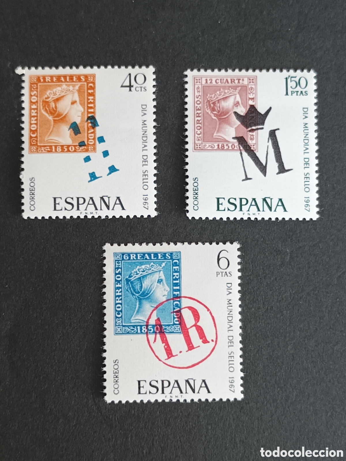 Sellos: EDIFIL 1798/1800. 1967. 6 MAY D&Iacute;A MUNDIAL DEL SELLO. MNH. COMPLETA.