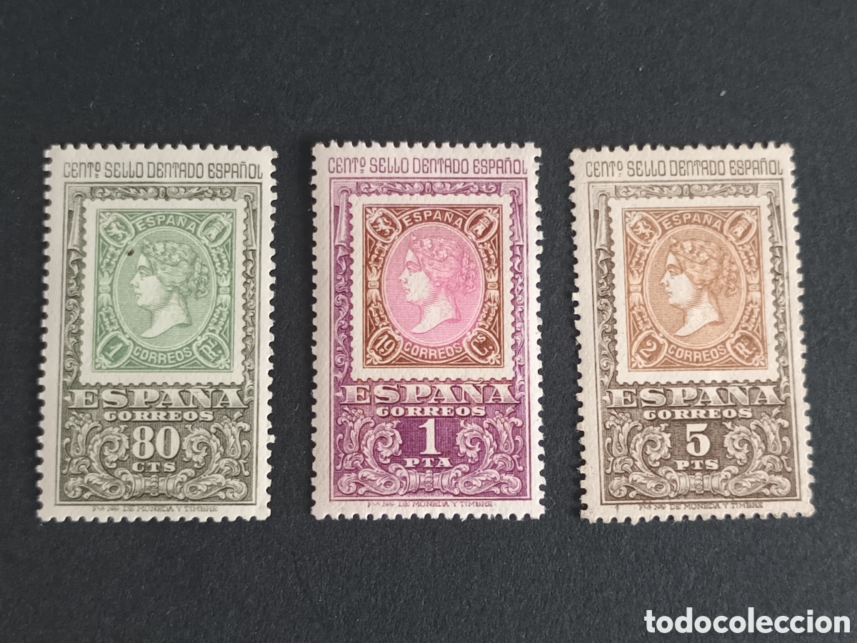 Sellos: EDIFIL 1689/1691. 1965. 27 NOV. CENT. DEL SELLO DENTADO. MNH. COMPLETA