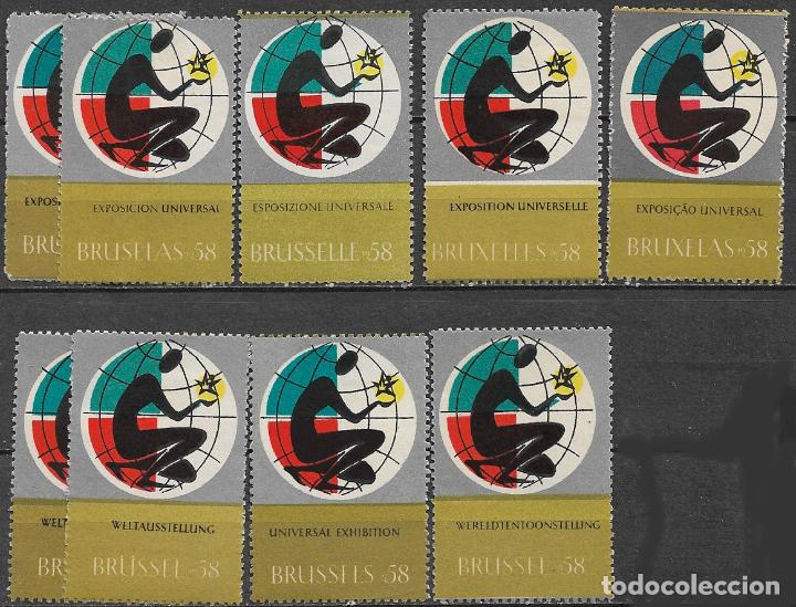 Sellos: Vi&ntilde;etas, 1958 Exposici&oacute;n de Bruselas * varias lenguas - Foto 1