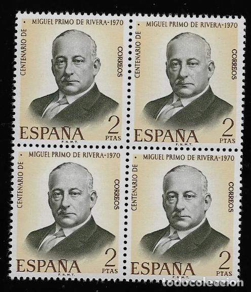 Timbres: II CENTENARIO - CENTENARIO NACIMIENTO DE MIGUEL PRIMO DE RIVERA-EDIFIL 1976-BLOQUE DE CUATRO1970