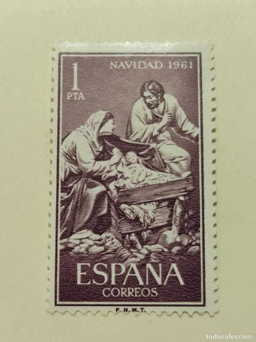 Sellos: Espa&ntilde;a 1400. Navidad. 1961. Nuevo. - Foto 1
