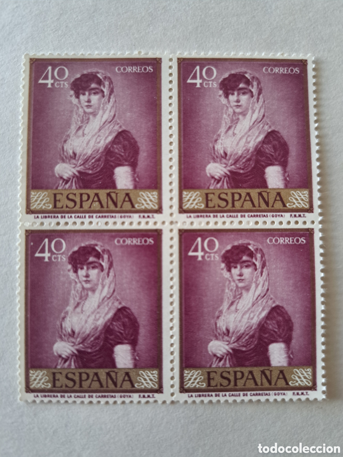 Sellos: Bloque (4) Goya la librera de carretas 1958 - Foto 1