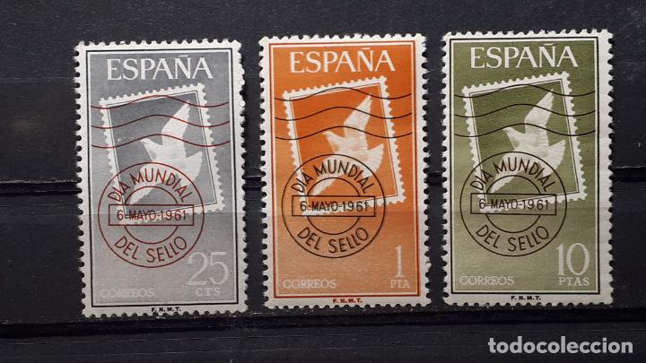 Sellos: ESPA&Ntilde;A A&Ntilde;O 1961. **. EDIFIL 1348/50 - Foto 1