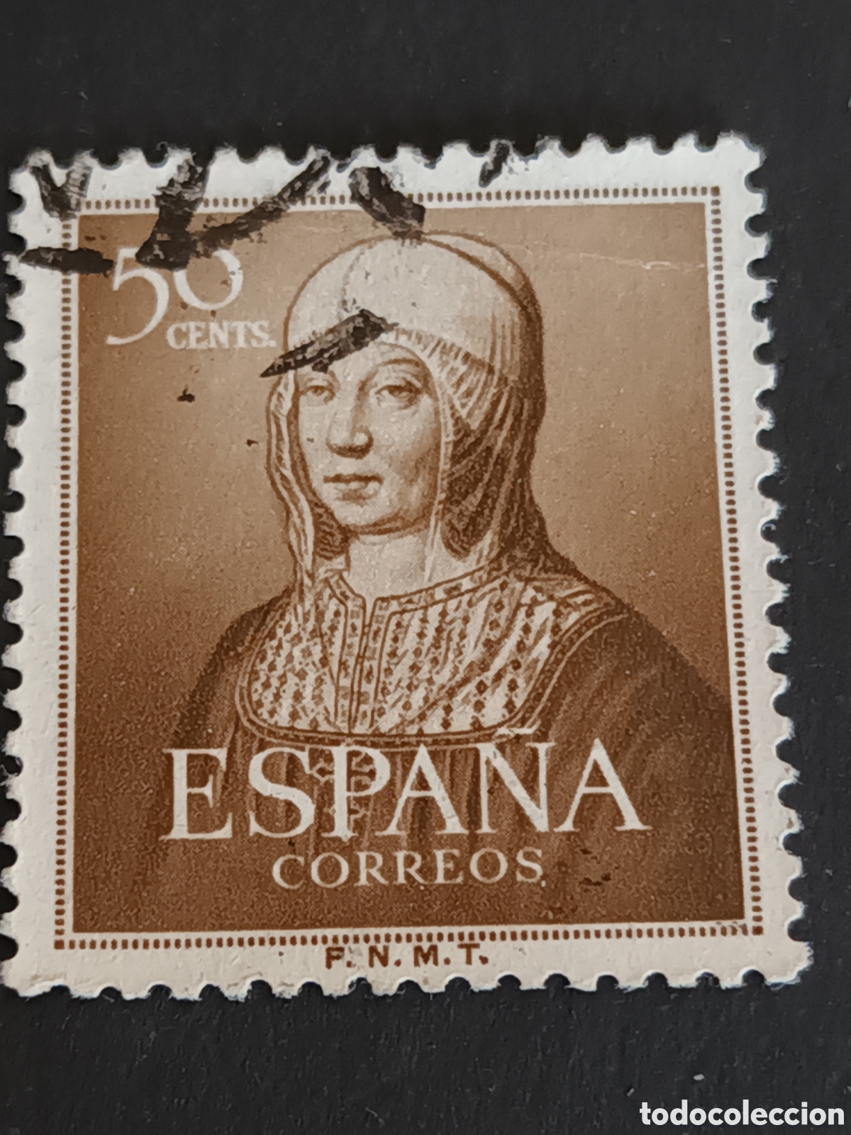 Sellos: EDIFIL 1092. 1951. CENTENARIO DE ISABEL LA CAT&Oacute;LICA. USADO. - Foto 1