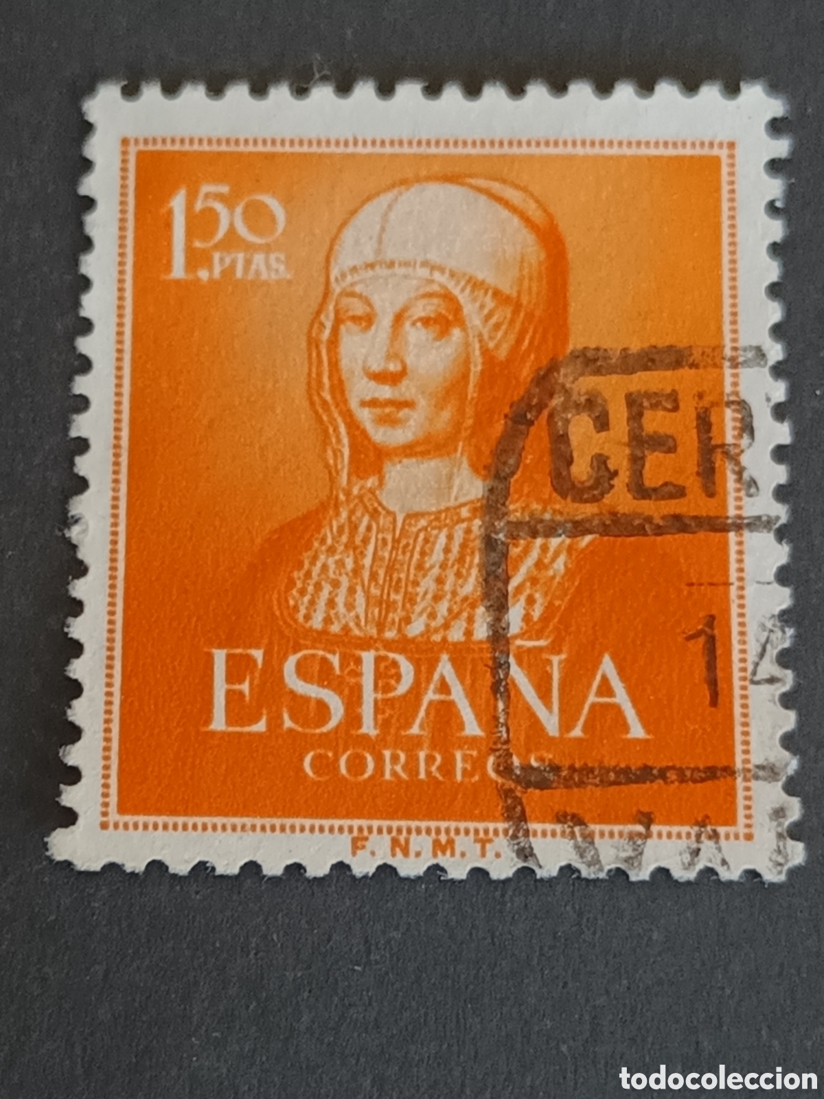Sellos: EDIFIL 1095. 1951. CENTENARIO DE ISABEL LA CAT&Oacute;LICA. USADO. - Foto 1