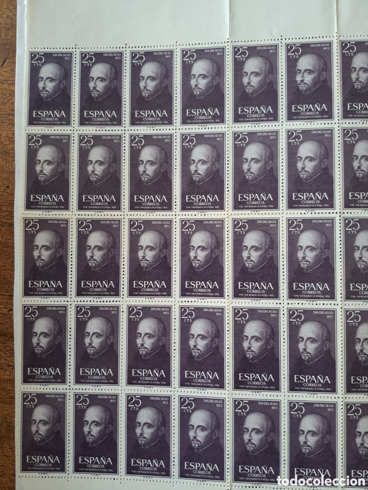 Sellos: Pliego 55 sellos nuevos IV centenario S.Ignacio 1955 - Foto 4