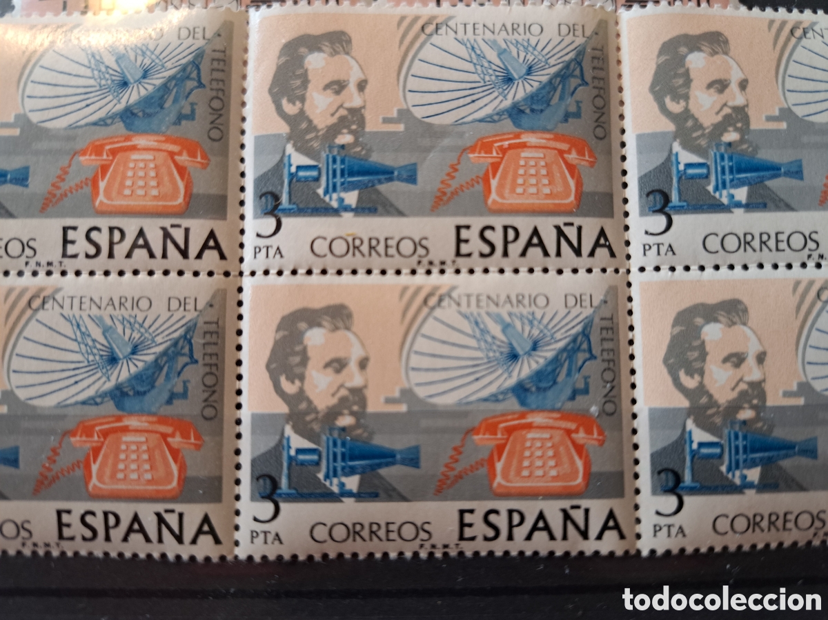 Sellos: Bloques (de 6 sellos) centenarios telecomunicaciones 1965-76 - Foto 2