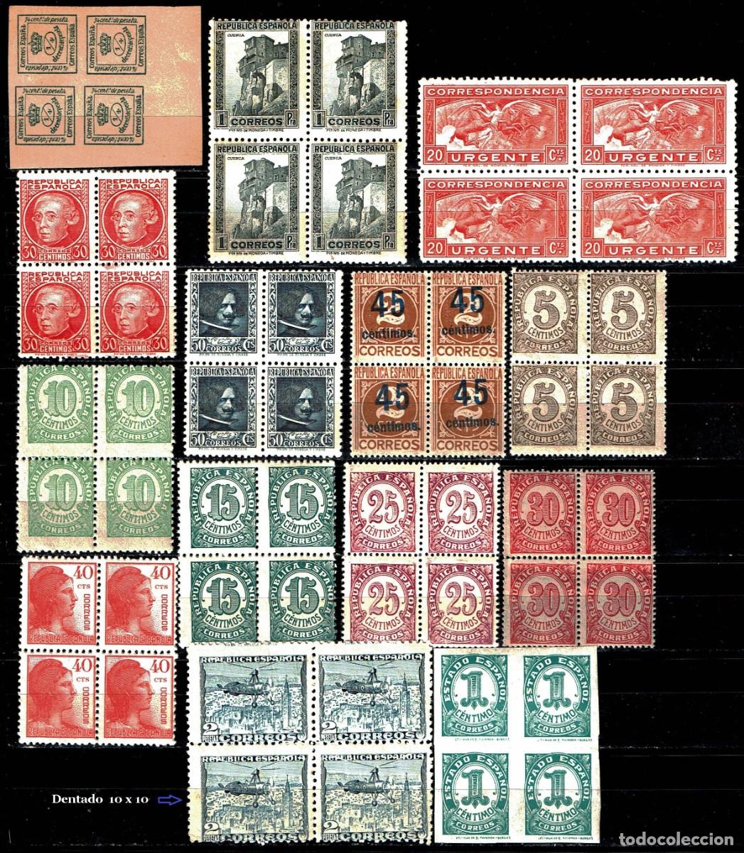 Sellos: ESPA&Ntilde;A: LOTE 27 SELLOS EN BLOQUES DE 4 - Foto 1
