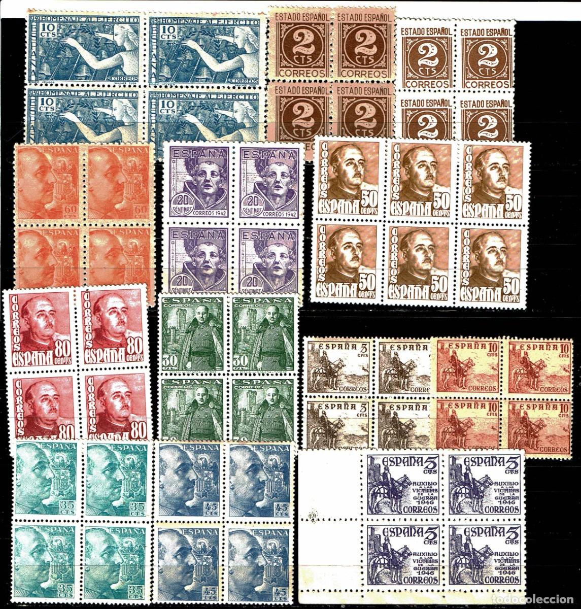 Sellos: ESPA&Ntilde;A: LOTE 27 SELLOS EN BLOQUES DE 4 - Foto 3