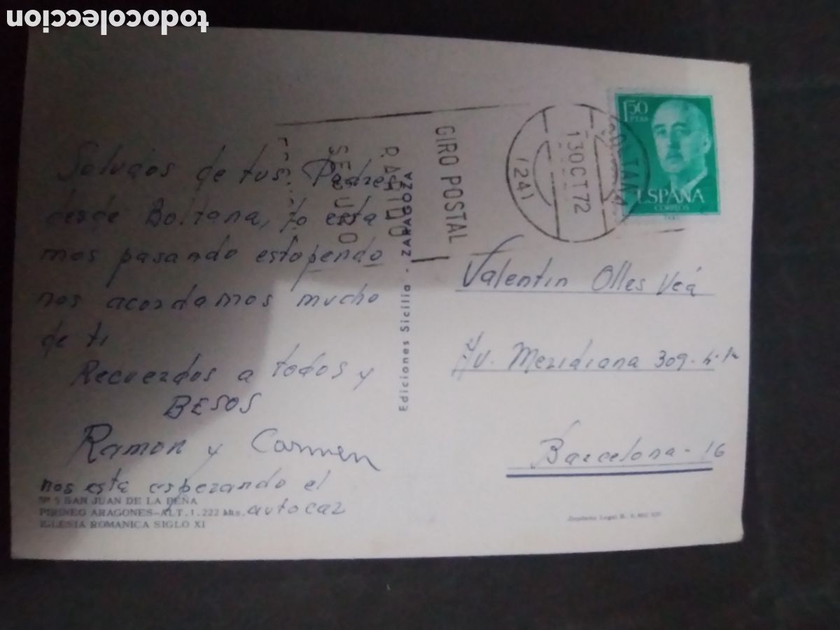 Sellos: POSTAL CON SELLO a&ntilde;o 1972 - Foto 2