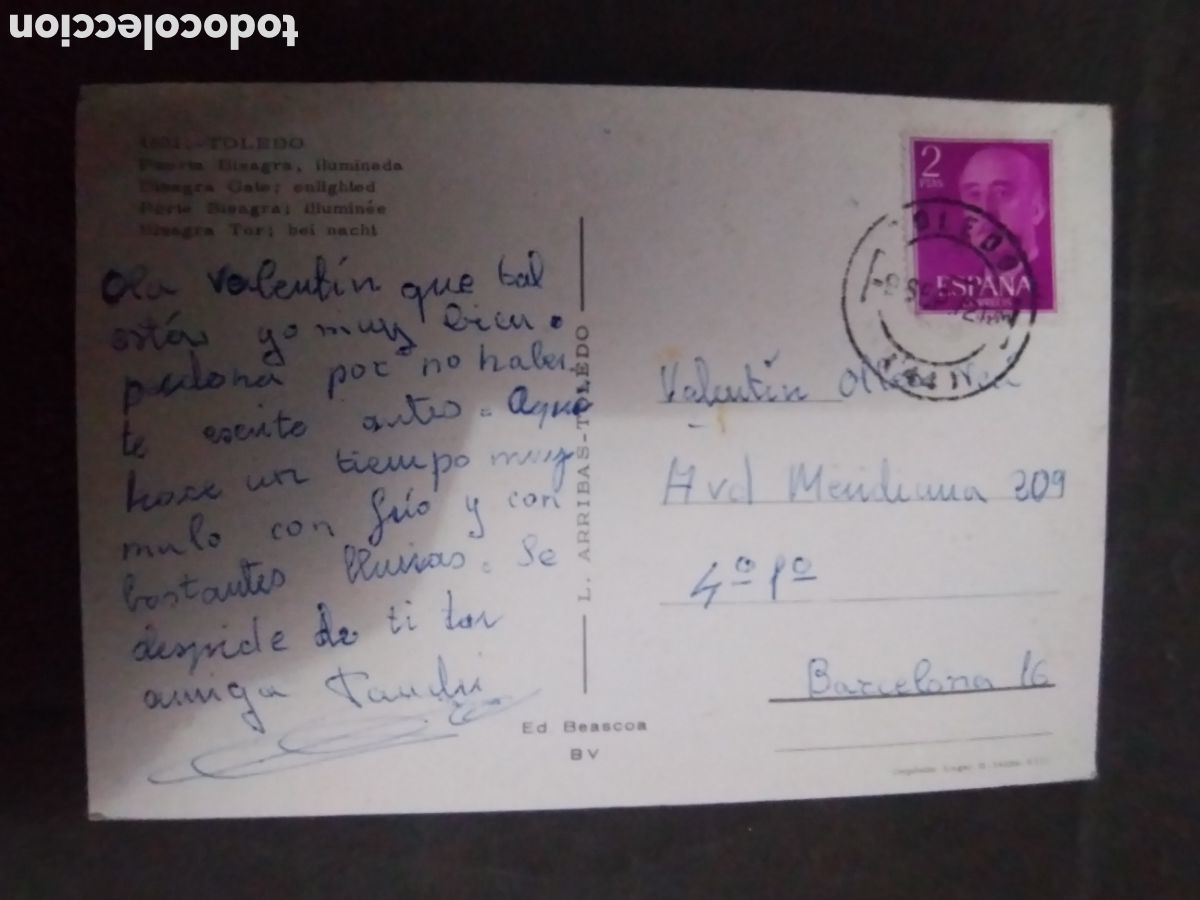 Sellos: POSTAL CON SELLO a&ntilde;o 1972 - Foto 2