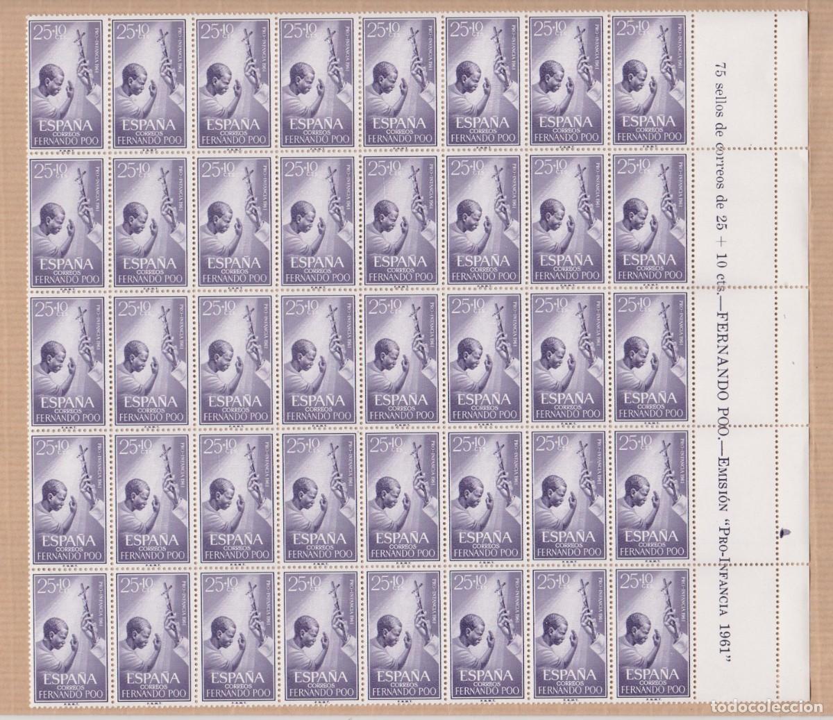 Timbres: ESPA&Ntilde;A FERNANDO POO &rdquo; PRO-INFANCIA 1961 &rdquo; BLOQUE 40 SELLOS