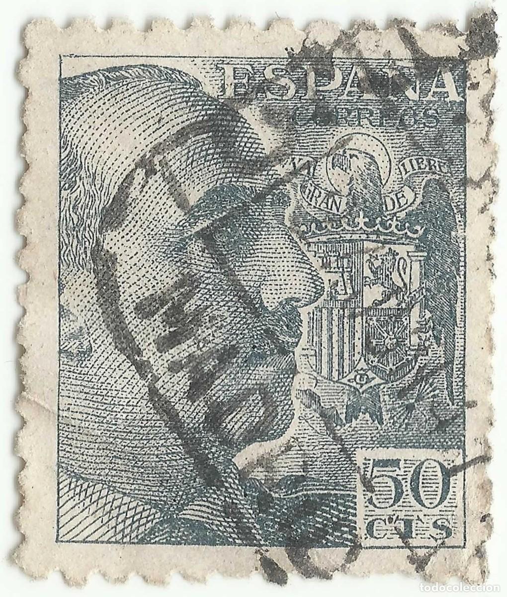 Sellos: ❤️ Sello &rdquo;Franco, General&rdquo;, 1955, Espa&ntilde;a, 50 C&eacute;ntimo Espa&ntilde;ol ❤️ - Foto 1