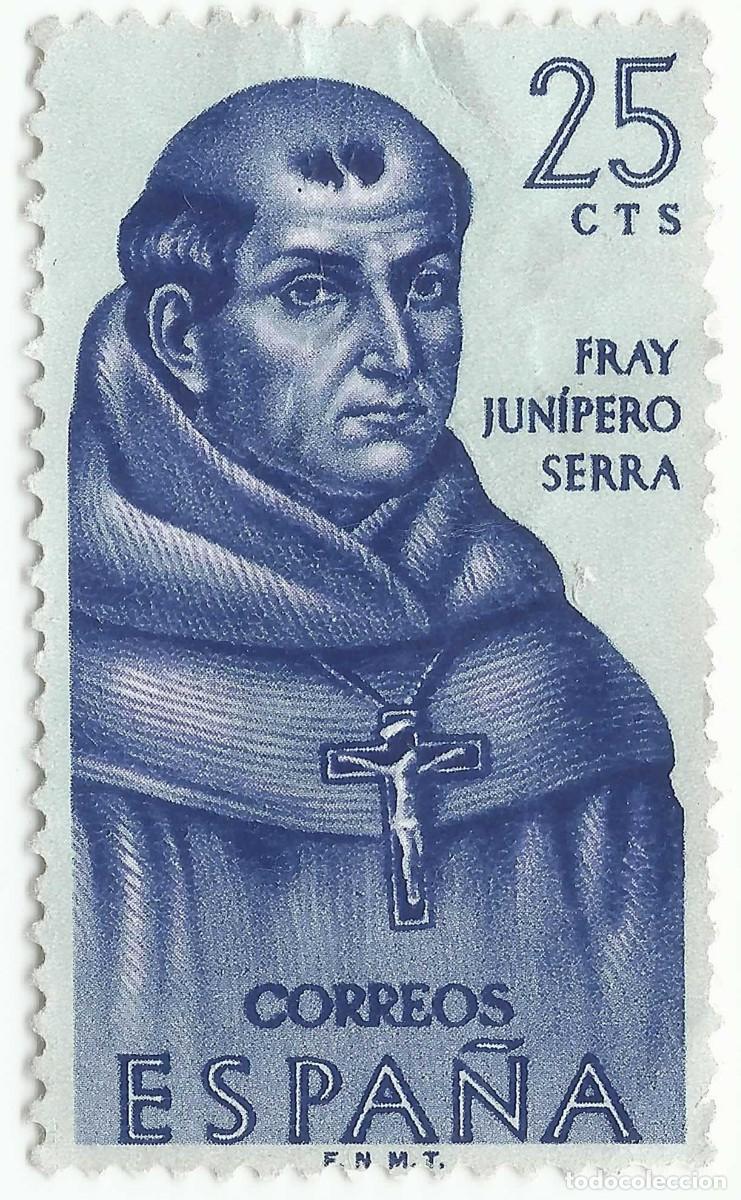 Sellos: ❤️ Sello &rdquo;Jun&iacute;pero Serra&rdquo;, 1963, Espa&ntilde;a, 25 C&eacute;ntimo Espa&ntilde;ol ❤️ - Foto 1