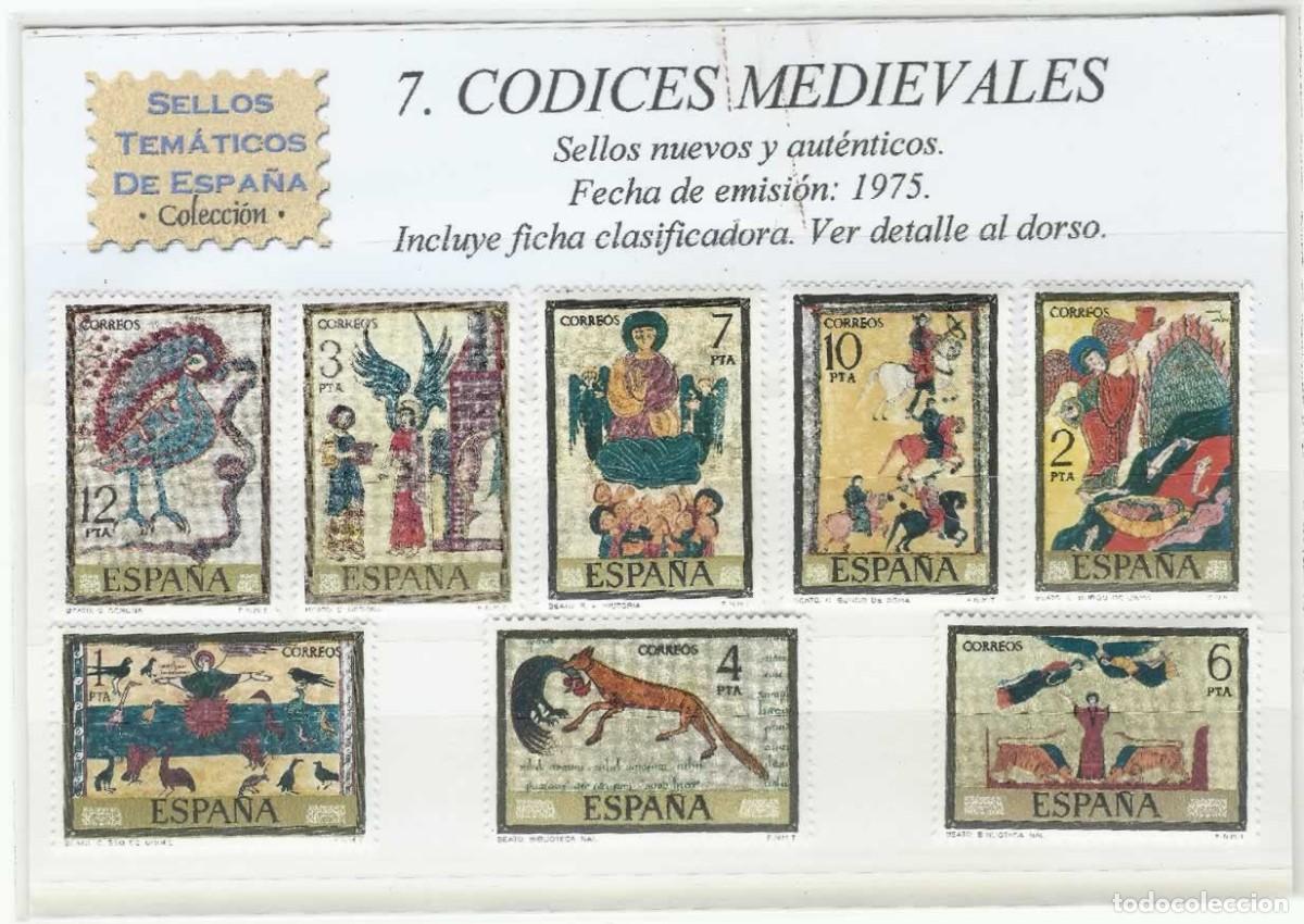 Sellos: ❤️ Sellos Tem&aacute;ticos de Espa&ntilde;a - C&oacute;dices Medievales 1975, COMPLETO ❤️ - Foto 1