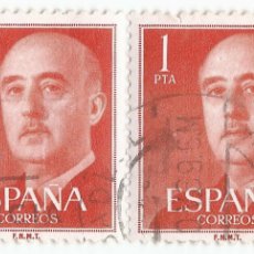 Sellos: ❤️ SELLOS: GENERAL FRANCO, 1955-2002, ESPAÑA - 1 PESETA ESPAÑOLA (X2) ❤️