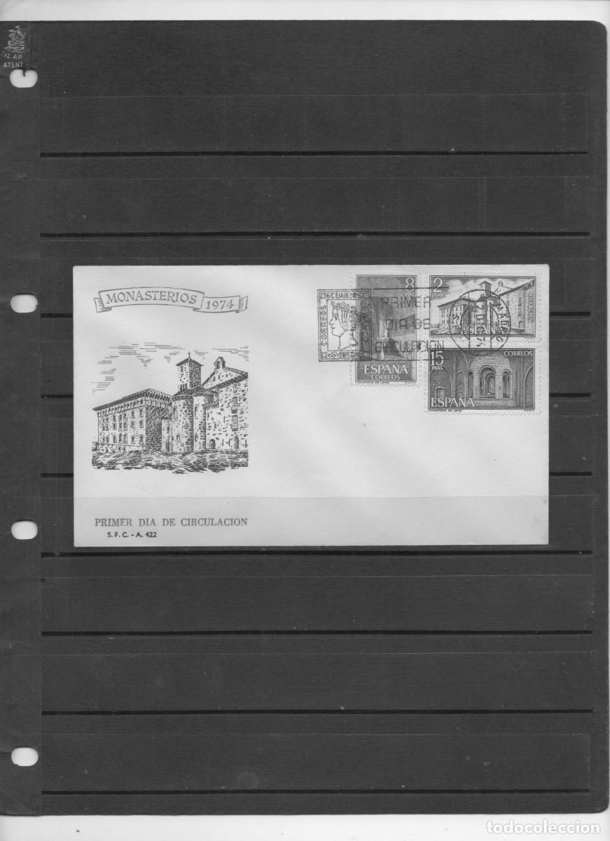 Sellos: SOBRE DE PRIMER DIA DEL A&Ntilde;O 1974 DEL MONASTERIO DE LEIRE - Foto 1