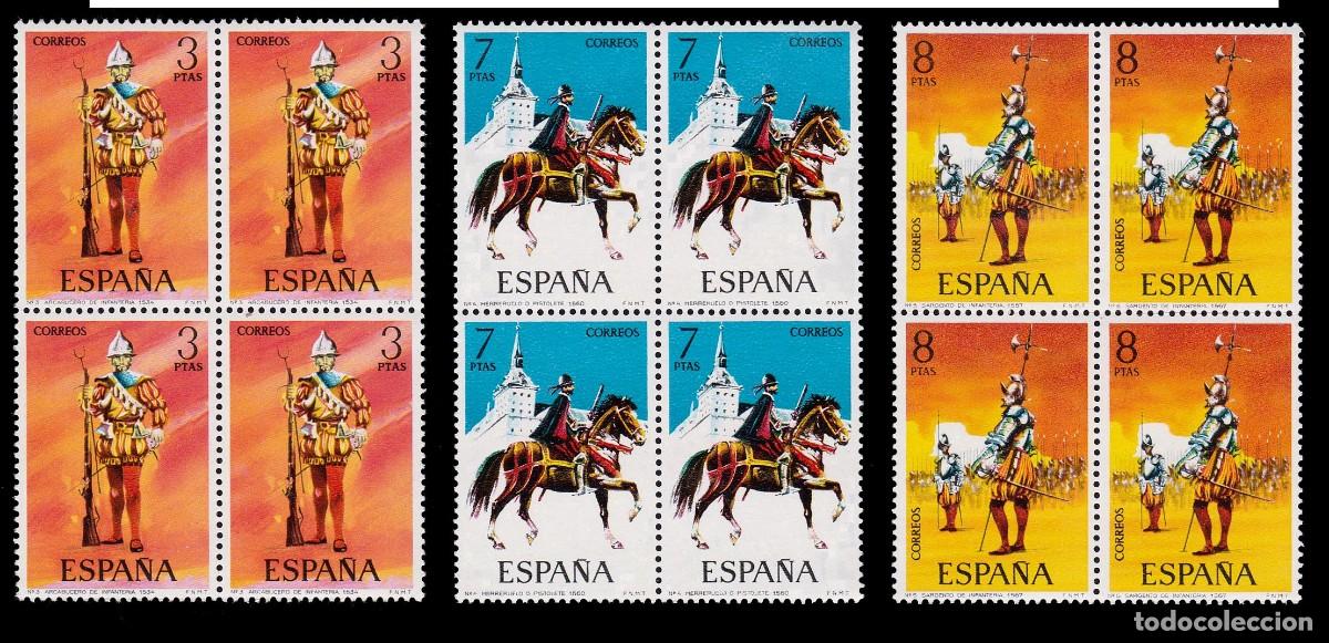 Sellos: Espa&ntilde;a.1973.Uniformes. Blq4.MNH Edifil 2139-2143 - Foto 3