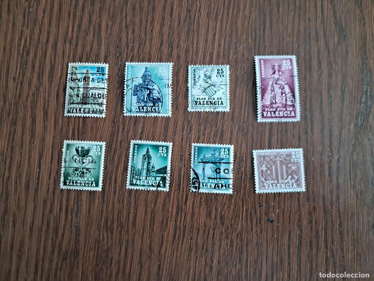 Sellos: lote de 8 sellos usados, de plan sur de Valencia. - Foto 1