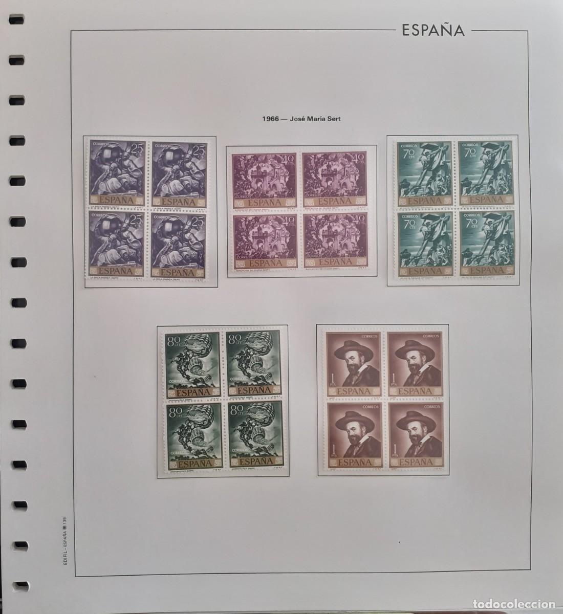 Sellos: Sellos Espa&ntilde;a Bloque 4 a&ntilde;o 1966 Completo - Foto 4