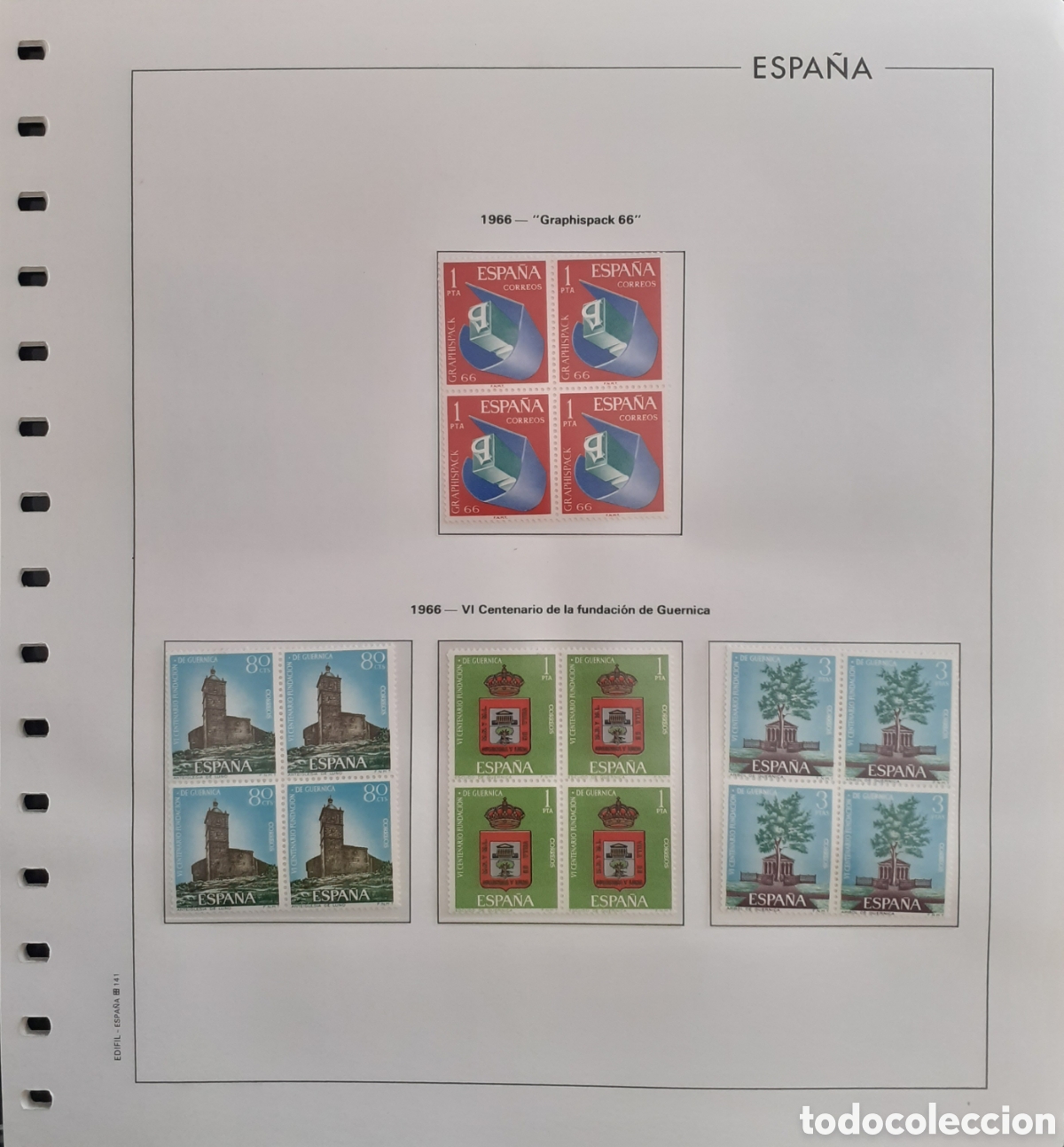 Sellos: Sellos Espa&ntilde;a Bloque 4 a&ntilde;o 1966 Completo - Foto 6