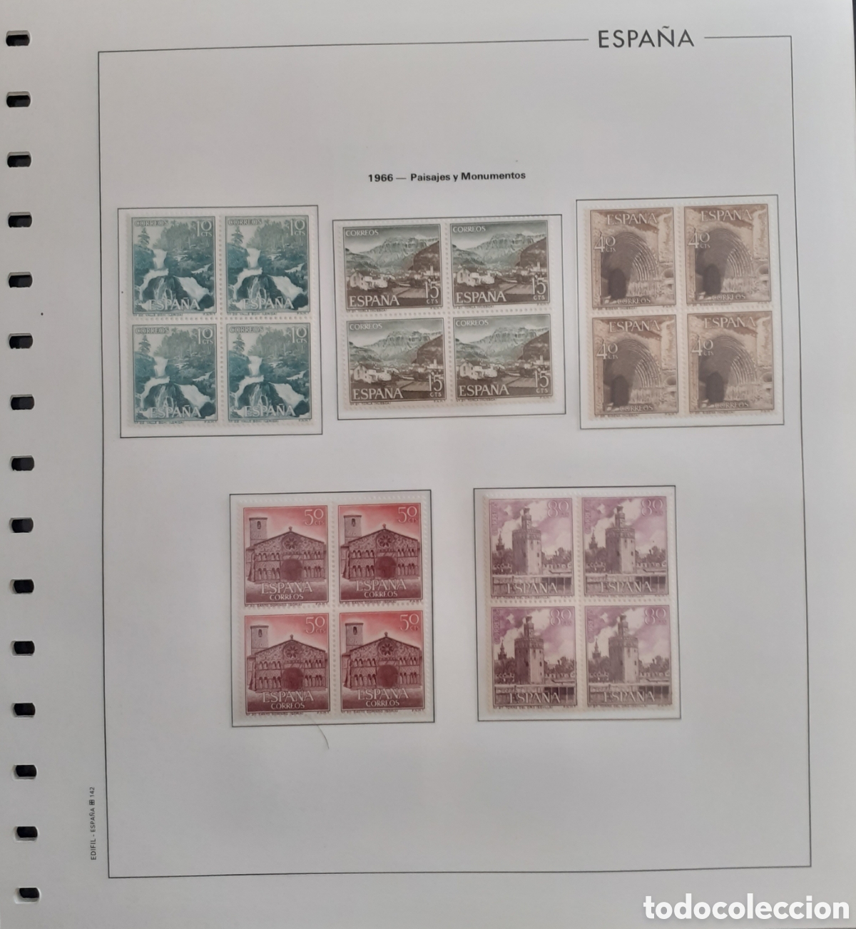 Sellos: Sellos Espa&ntilde;a Bloque 4 a&ntilde;o 1966 Completo - Foto 7