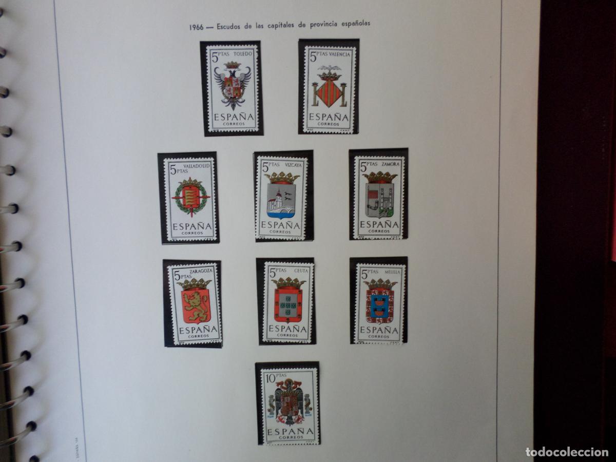 Sellos: 1966, escudos de capitales de provincia espa&ntilde;olas y de espa&ntilde;a, grupo V, edifil 1696/704