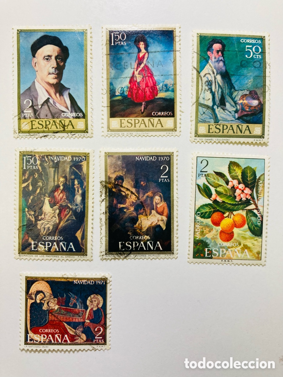 Sellos: Espa&ntilde;a 1970 navidad pintores flora - Foto 1