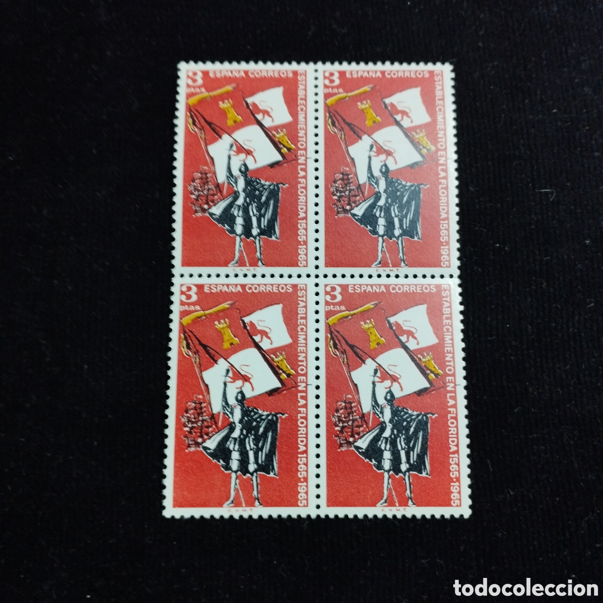 Sellos: Bloque de 4 sellos Espa&ntilde;a 1965. Establecimiento de la Florida - Foto 1