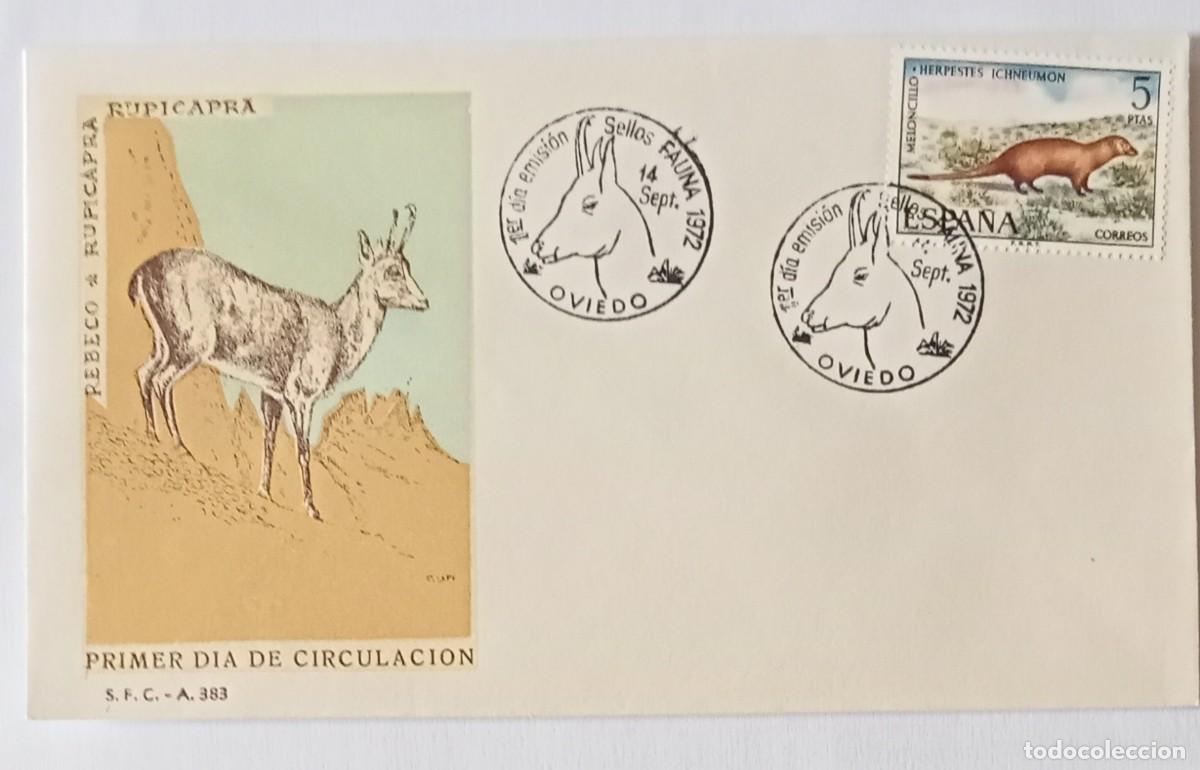 Sellos: FDC sobre primer d&iacute;a , fauna 1972 - Foto 1