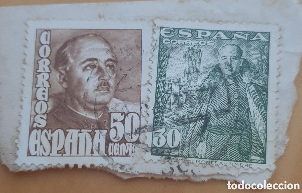 Sellos: 2 sellos de Franco usados - Foto 1