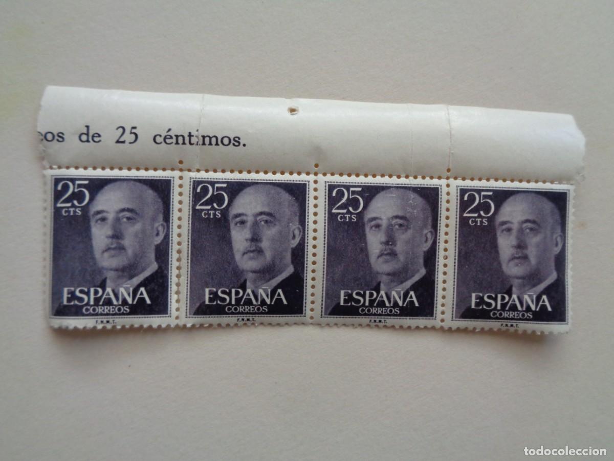 Sellos: LOTE DE 4 SELLOS DEL CAUDILLO FRANCISCO FRANCO DE 25 CENTIMOS SIN USAR