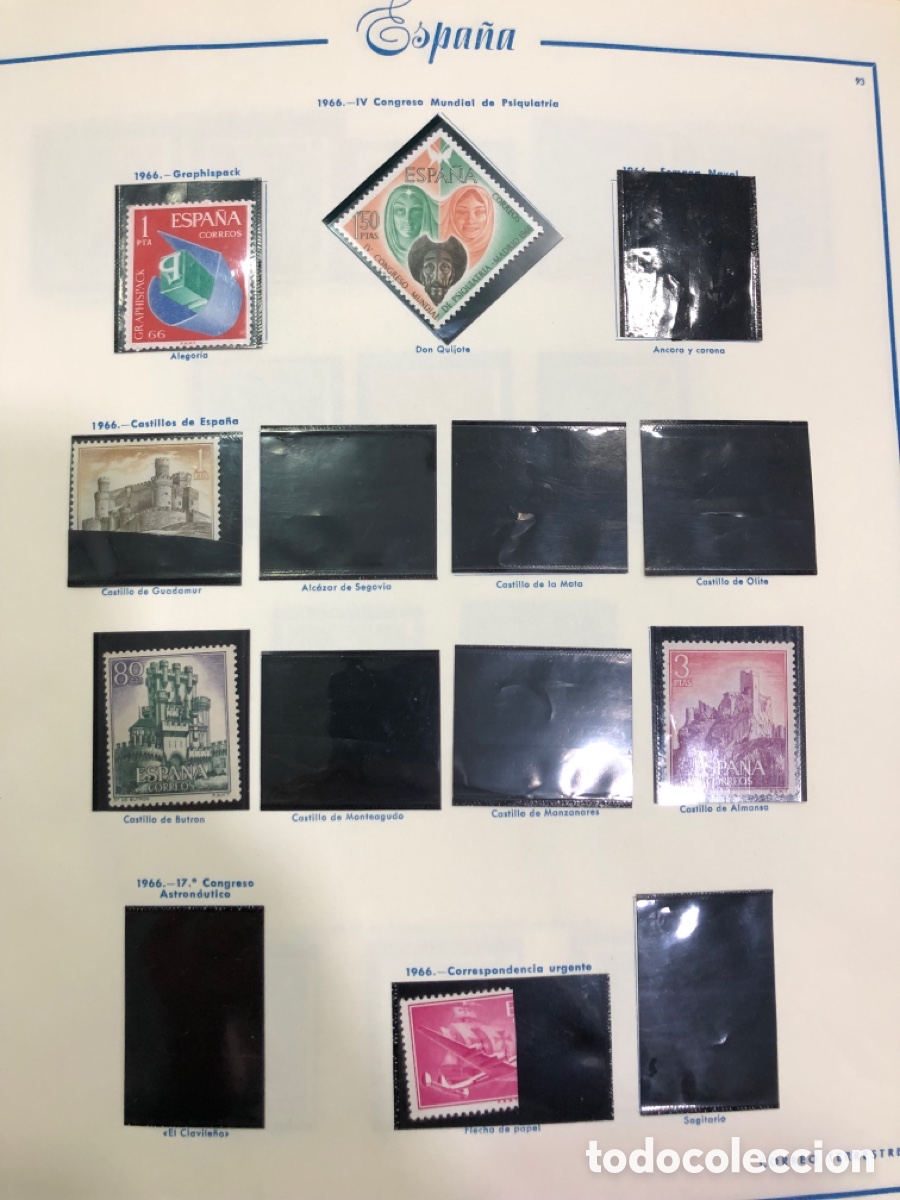 Sellos: Hoja de sellos Espa&ntilde;a, a&ntilde;o 1966 (L103) - Foto 1