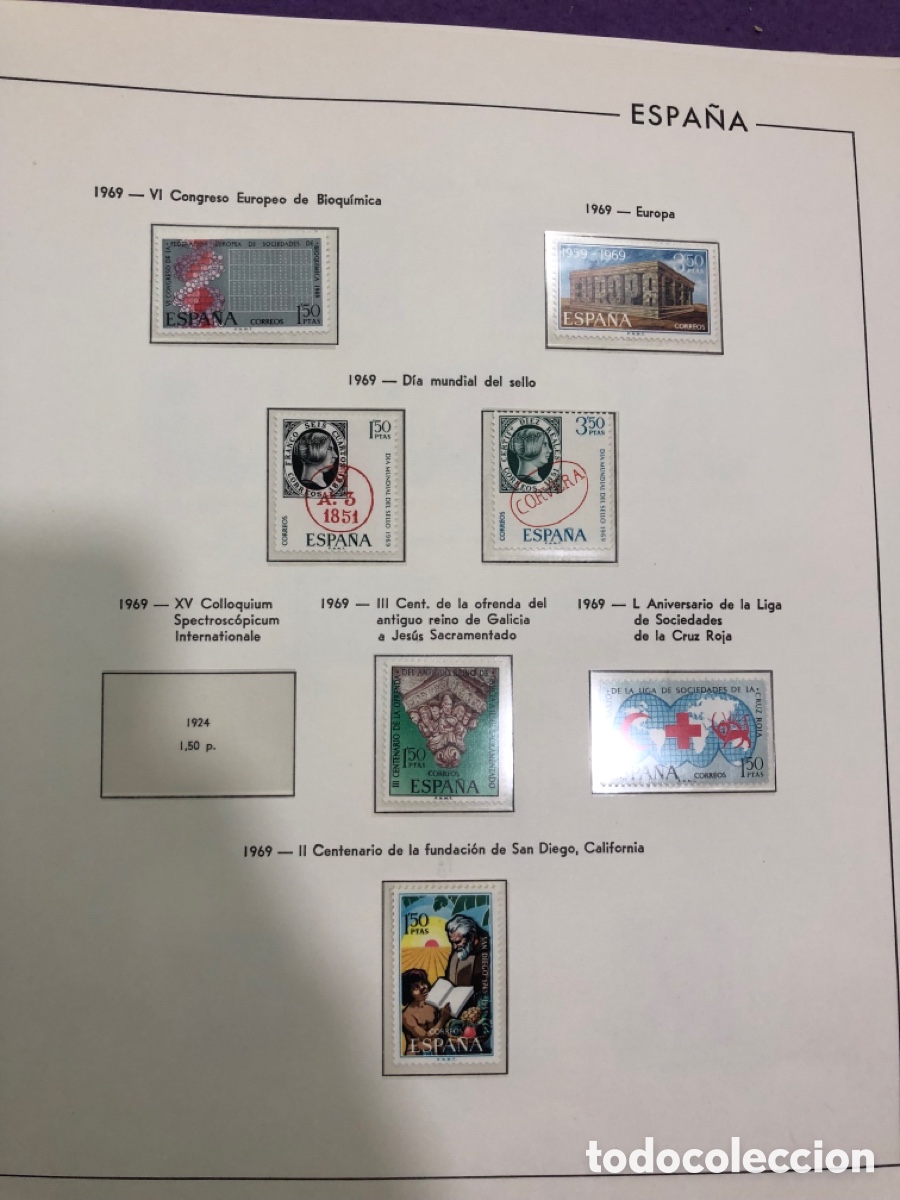 Sellos: Hoja de sellos Espa&ntilde;a, a&ntilde;o 1969 (L103) - Foto 1