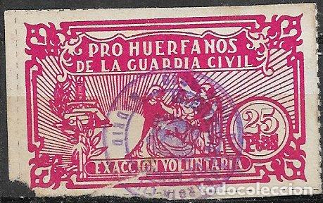 Sellos: Pro Hu&eacute;rfanos de la Guardia Civil, 25 pts. rosa carminado (o)