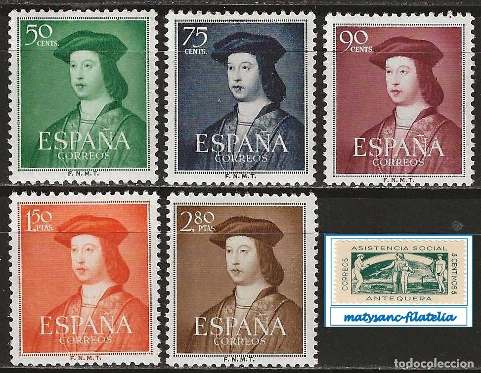 Sellos: ESPA&Ntilde;A 1952. EDIFIL 1106/1110. SERIE COMPLETA &rdquo;V CENT&ordm; NACIMIENTO DE FERNANDO EL CAT&Oacute;LICO&rdquo;. MNH***