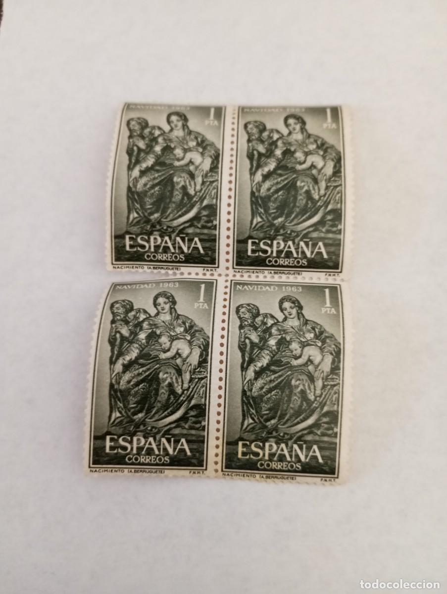Sellos: Bloque de 4 Espa&ntilde;a 1963 navidad nuevos - Foto 1