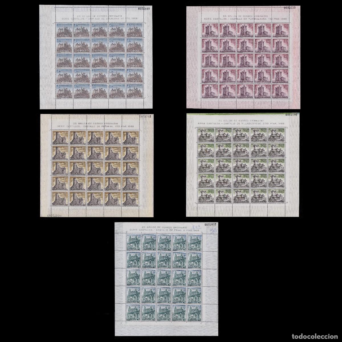 Selos: ESPA&Ntilde;A.1968.CASTILLOS.Pliego 25 .MNH Edifil 1880-1884