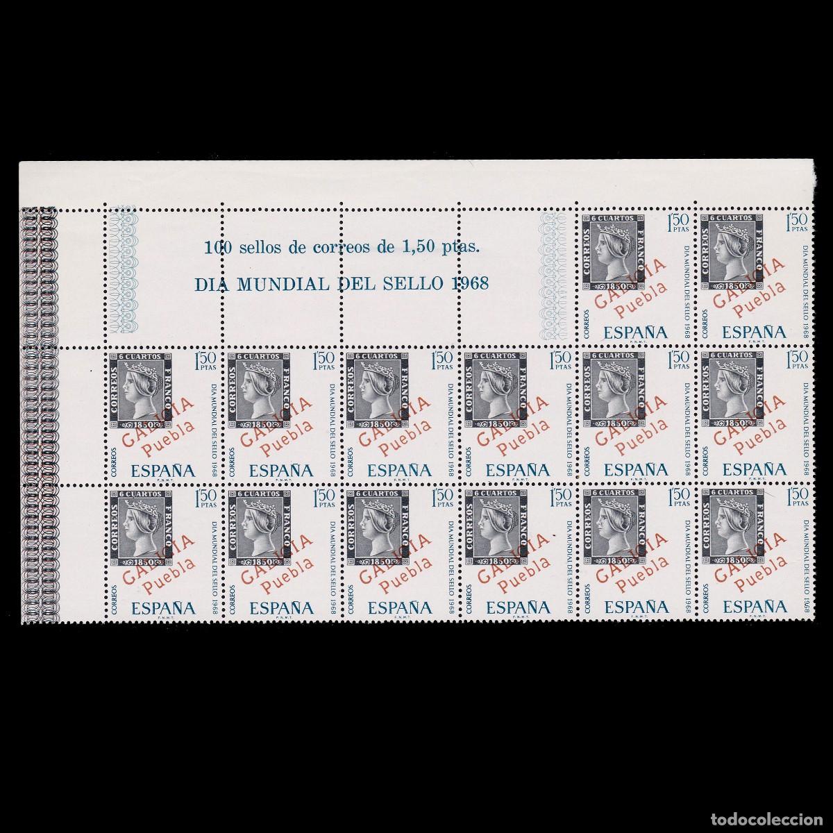 Stamps: Espa&ntilde;a.1968.D&iacute;a del Sello.1,5p. Blq 14.MNH Edifil 1869