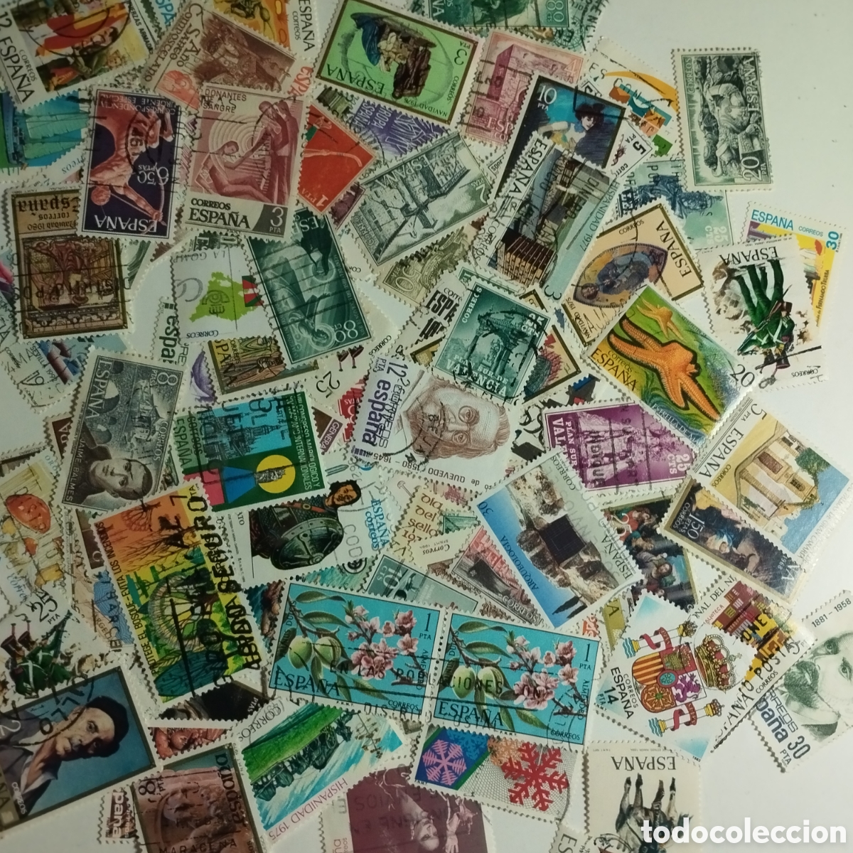 Sellos: 100 sellos Espa&ntilde;a diferentes - Foto 1