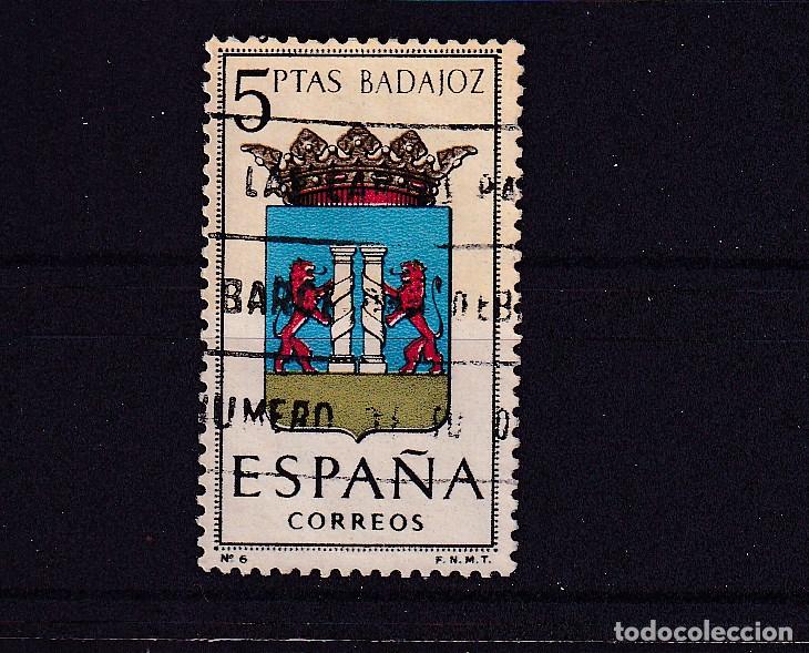 Sellos: ESPA&Ntilde;A 1411 usada, ESCUDO BADAJOZ - Foto 1