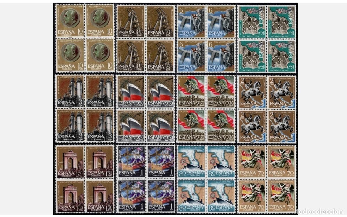 Sellos: ESPAÑA - 1961 - EDIFIL 1353/1364 - SERIE COMPLETA BLOQUE DE 4- MNH** - NUEVOS.
