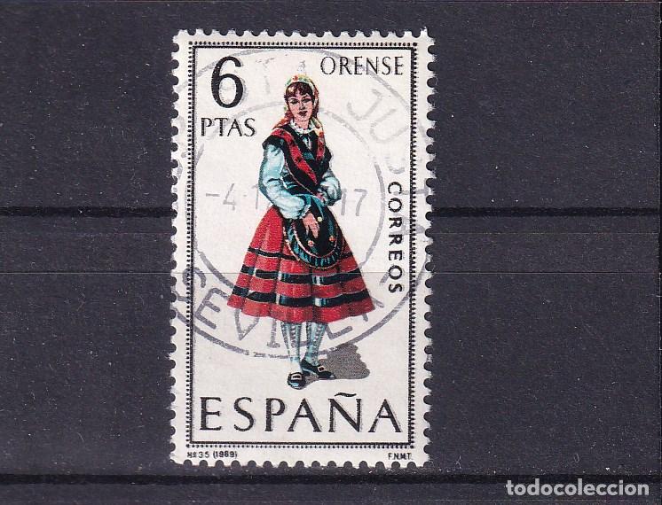 Sellos: ESPA&Ntilde;A 1908 usada, TRAJES TIPICOS, ORENSE - Foto 1