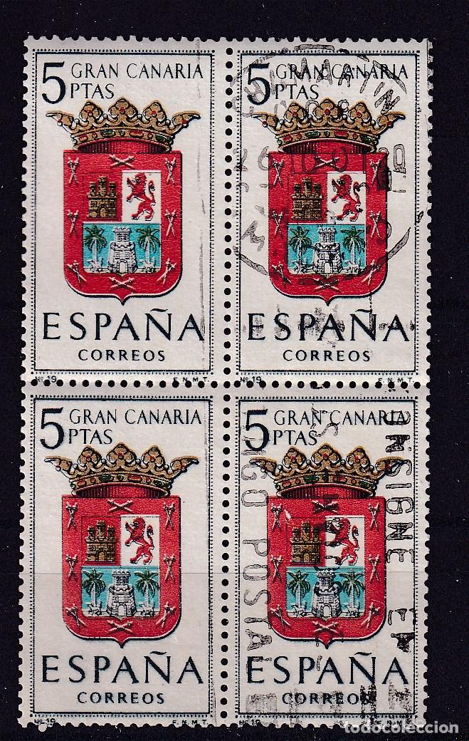 Sellos: ESPA&Ntilde;A 1487 B4 usada, ESCUDO GRAN CANARIAS, - Foto 1