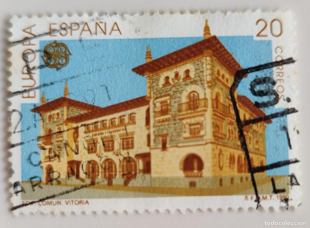 Sellos: Sellos. 2 Sellos de Espa&ntilde;a. Europa Edificios Comunicaciones. A&ntilde;o 1990. Coleccion completa. - Foto 3